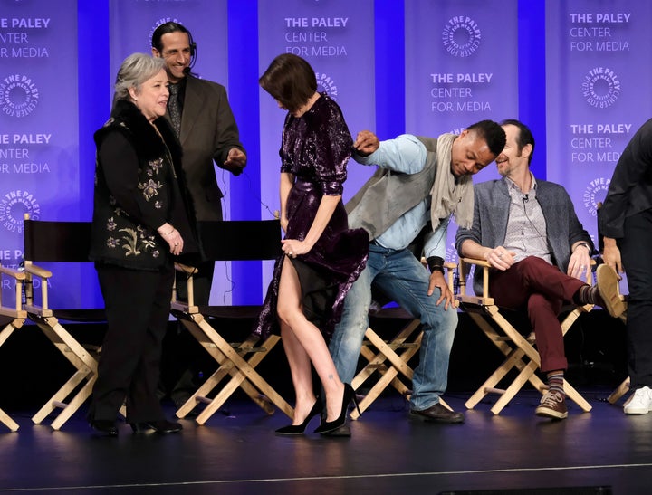 Cuba Gooding Jr. lifted his "AHS" co-star's skirt onstage.