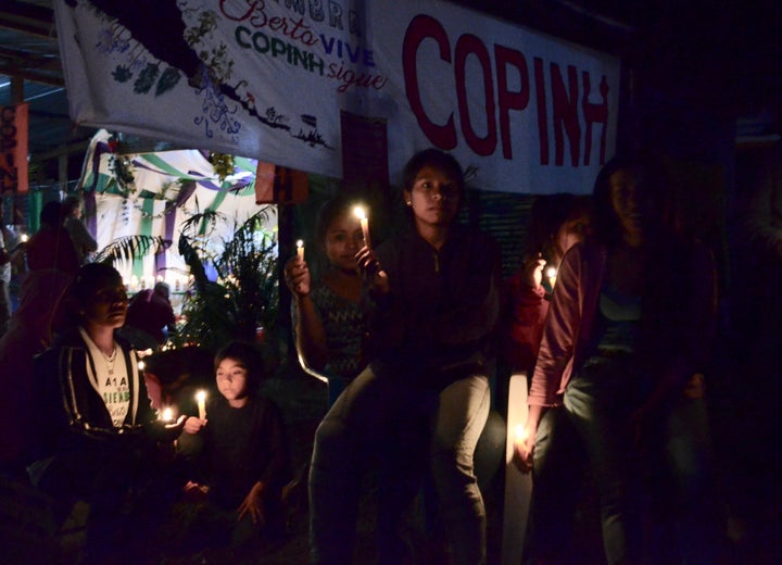 Memorial for Berta Cáceres one year after her assassination in La Esperanza, Honduras