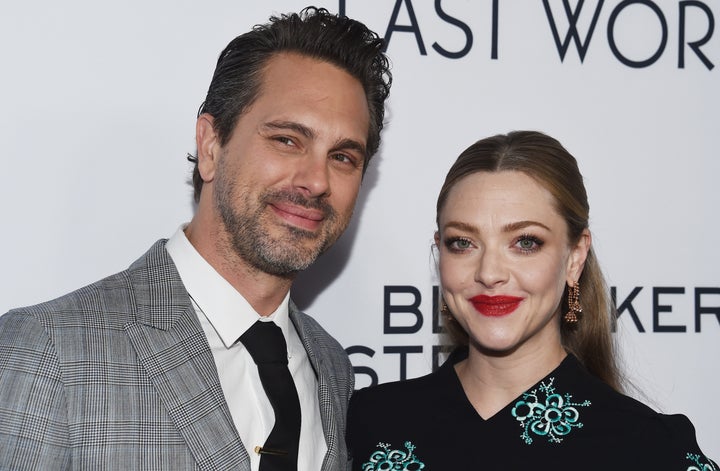 Actor Thomas Sadoski (L) and actress Amanda Seyfried.