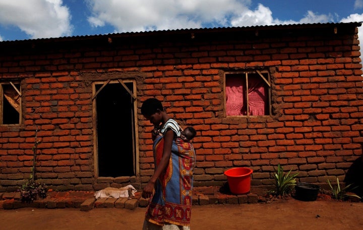 Young mother and baby in Malawi.