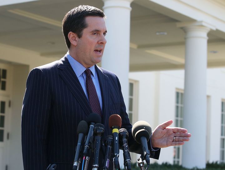 House Intelligence Committee Chairman Devin Nunes (R-Calif.) speaks to reporters after a meeting at the White House on March 22. Nunes said he has seen reports from the U.S. intelligence agencies that show communication from members of President Donald Trump's transition team and the president himself were incidentally collected.