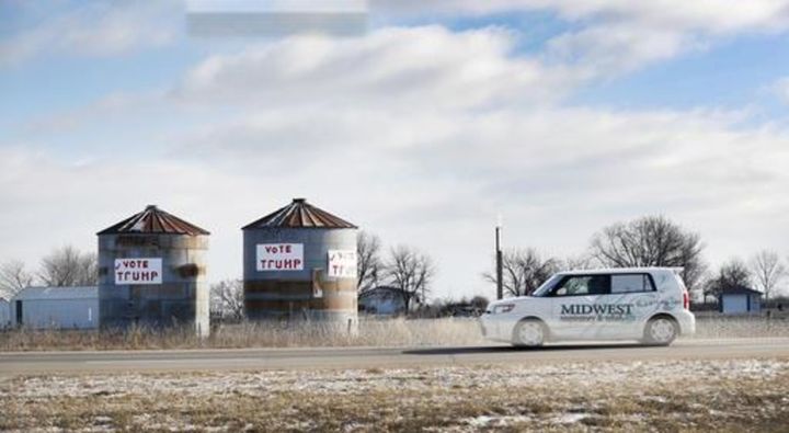 A rural highway in Ottumwa, Iowa on Jan. 27, 2017.