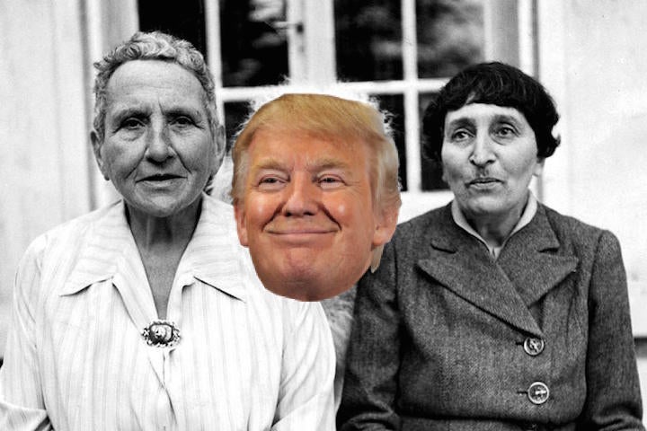 From L-R: Gertrude Stein, Donald Trump, and Alice B. Toklas