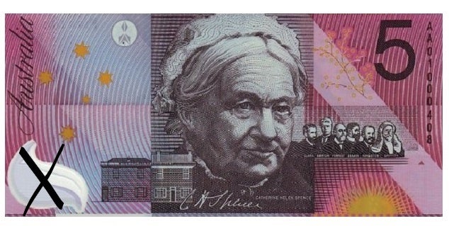 Australian currency rates alongside Sweden with equal representation of women on currency