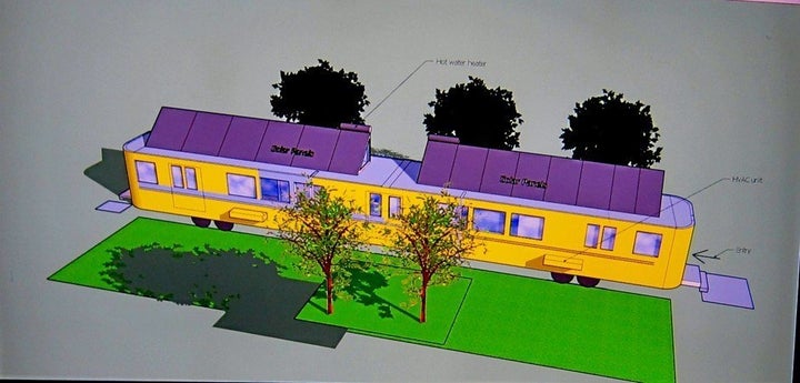 Moore's computer rendering of the Metro car apartments. 