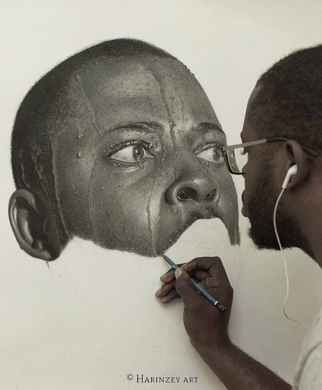 Emotions : Hyper realistic charcoal art