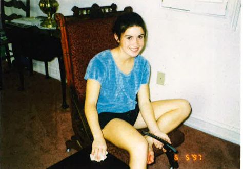 Larissa, who was a youth gymnast treated by Larry Nassar, pictured in 1997. 