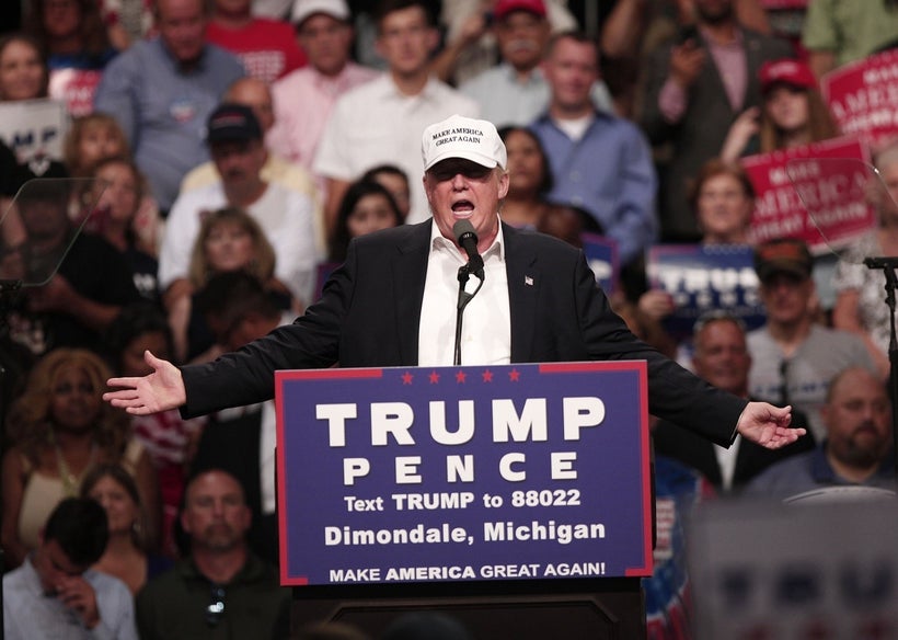 Presidential candidate Donald Trump makes an unscripted controversial appeal to African American voters on Aug. 16, 2016 duri