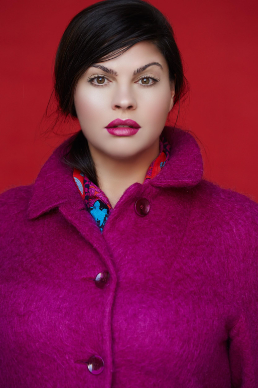 Here I am wearing the fuchsia mohair coat from homecoming in a test shoot for my portfolio.