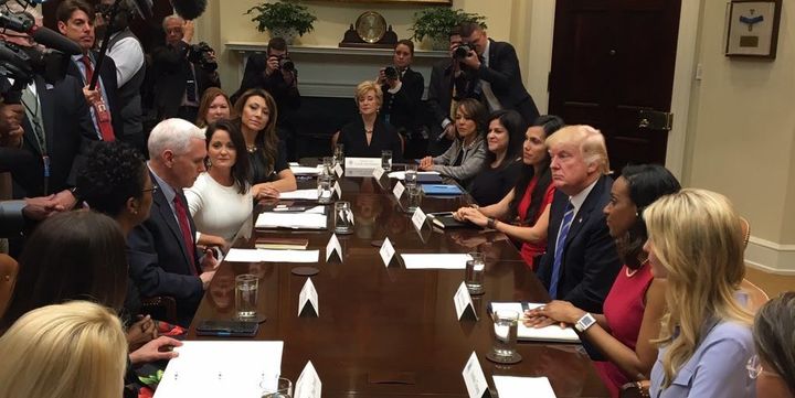 President Trump meets with women small business owners at the White House.