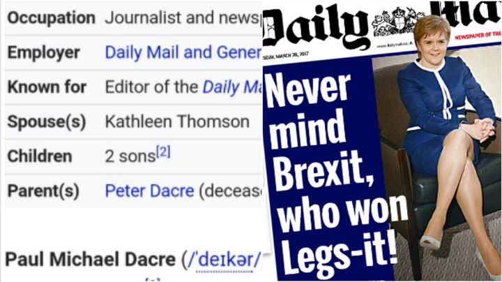 Mail editor Paul Dacre had his Wikipedia page hijacked following the controversial 'Legs-It!' front page