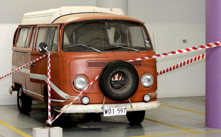 The Kombi camper van Falconio and Lees were travelling in when they were attacked