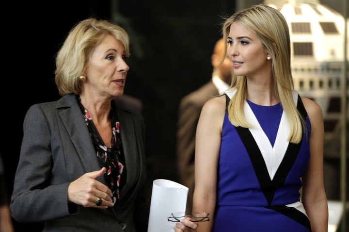 Education Secretary Betsy DeVos and Ivanka Trump visited the Smithsonian’s National Air and Space Museum on Tuesda