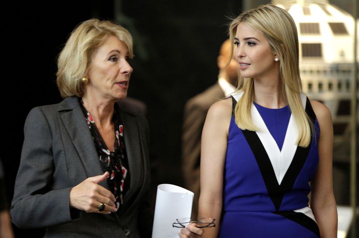 Education Secretary Betsy DeVos and Ivanka Trump visited the Smithsonian’s National Air and Space Museum on Tuesday for a women in STEM event.