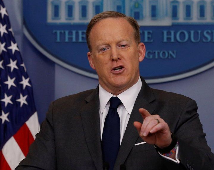 White House Press Secretary Sean Spicer holds the daily press briefing on Monday. 