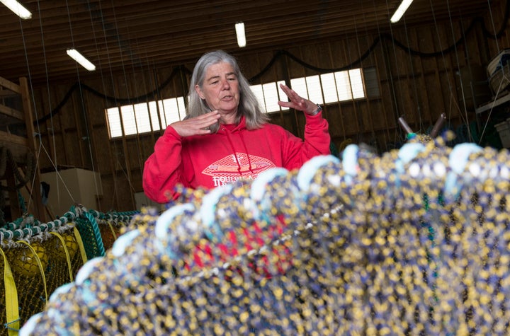 <p>Sara Skamser and her husband, John, design and make fishing nets as owners of Foulweather Trawl in Newport, Oregon. Skamser, who was previously a fisherman and welder, was one of 16 women interviewed for a research project funded by Oregon Sea Grant about how women’s roles have changed in Oregon’s commercial fishing industry.</p>