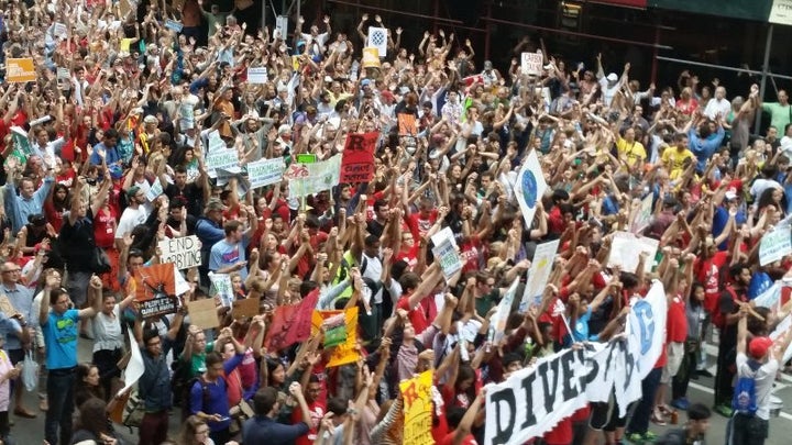 The Peoples Climate March in NYC in 2014.