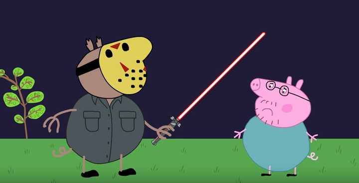 A 'Peppa Pig' parody where a camping trip "goes wrong".