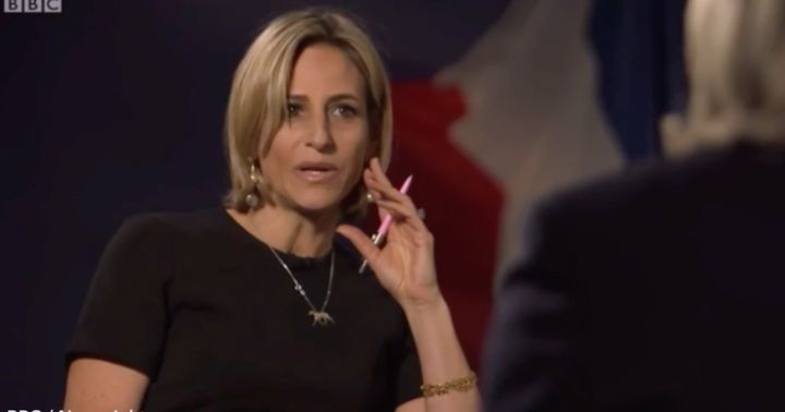 <strong>Emily Maitlis repeatedly shook her head at the accusation she 'wanted war'</strong>