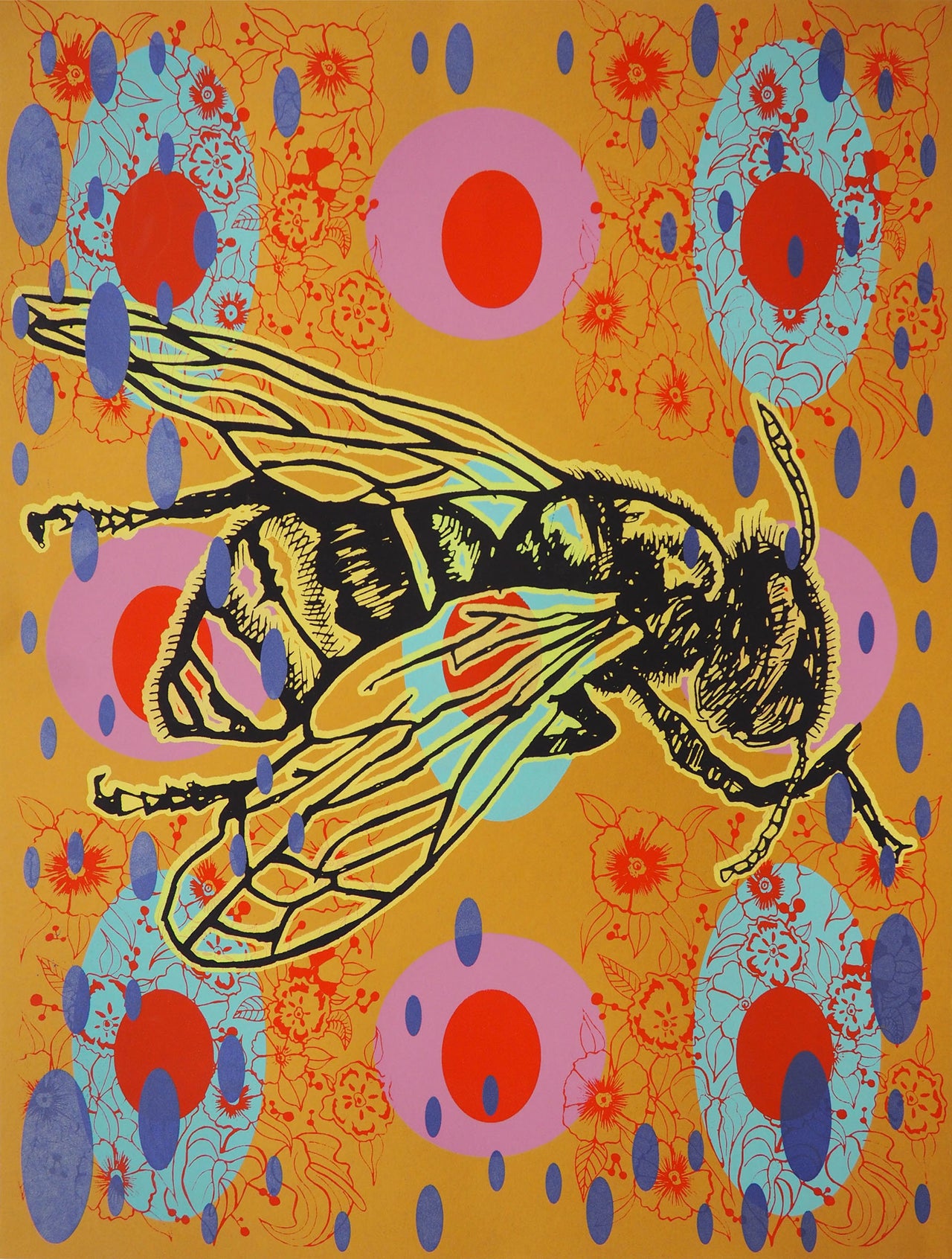 John Hitchcock, “Colony Collapse”, 2016, screenprint, Edition: 10 Artist proofs, $75.