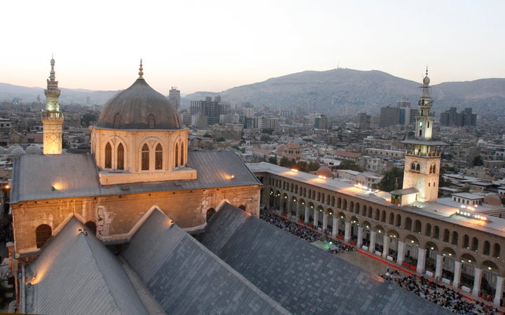 The historical Umayyad mosque in old Damascus city.