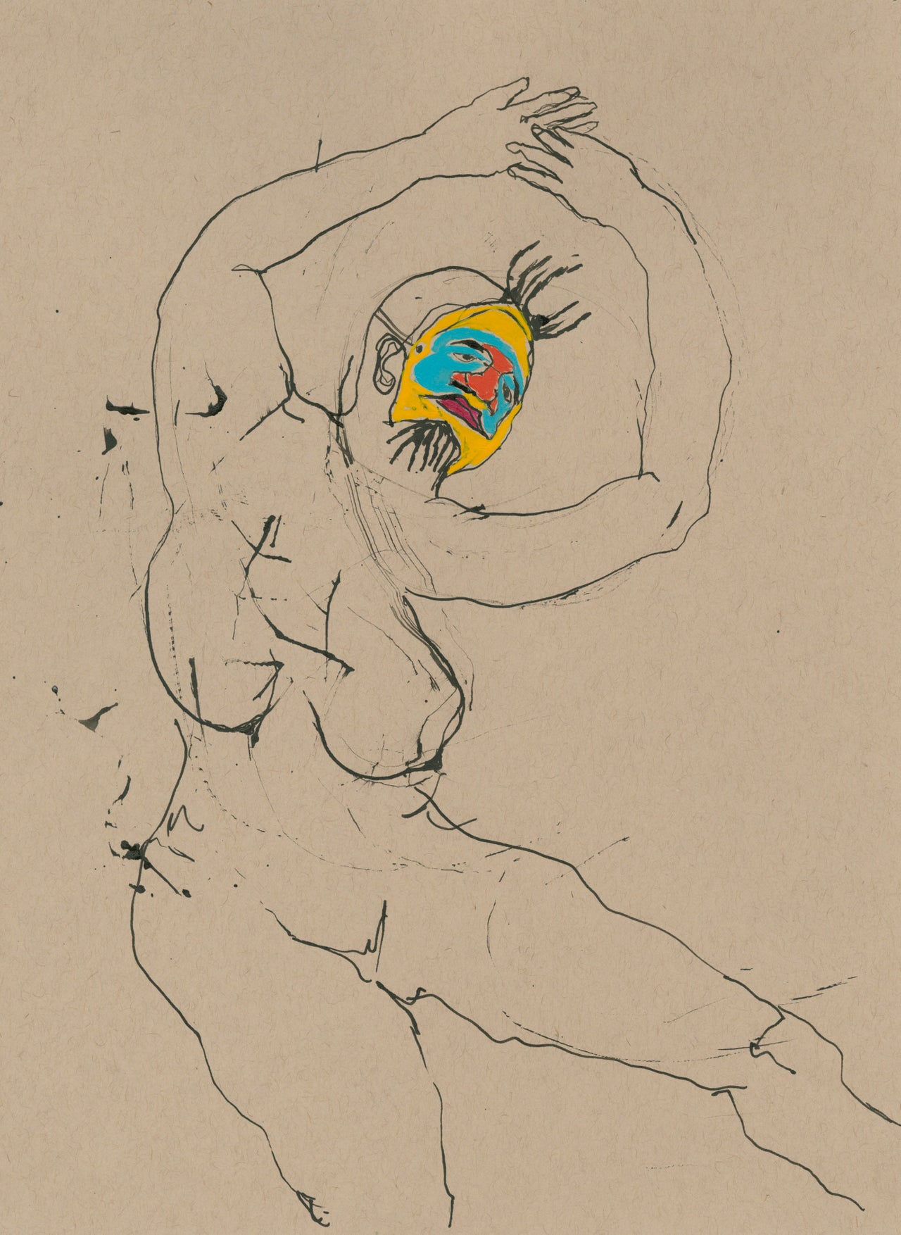 Kenyatta A.C. Hinkle, "The Evanesced # 52," 2016, India ink and watercolor on recycled, acid-free paper, 12 by 9 inches.