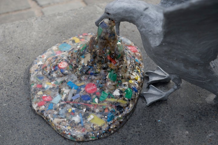 Another detail of the puking seagull from the "Plasticide" installation, in case you really wanted another look. 