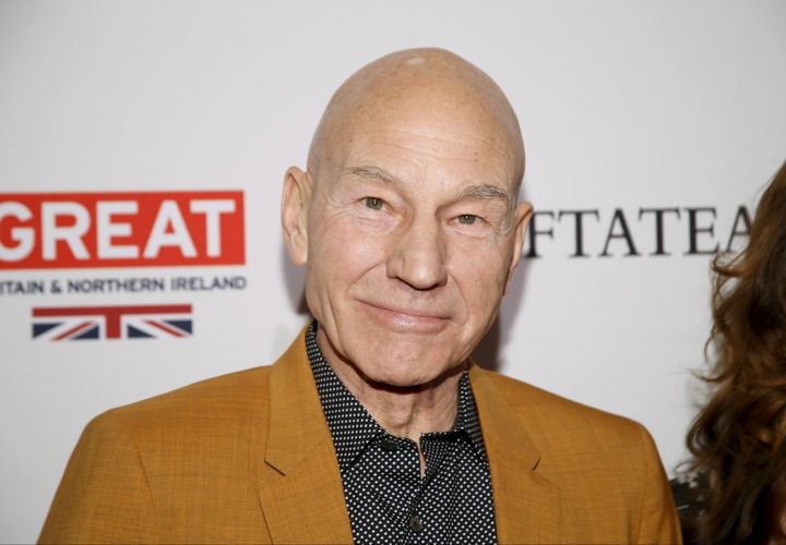 Actor Patrick Stewart playfully declared "TWINSIES" after seeing the side-by-side photo of him and Conway.