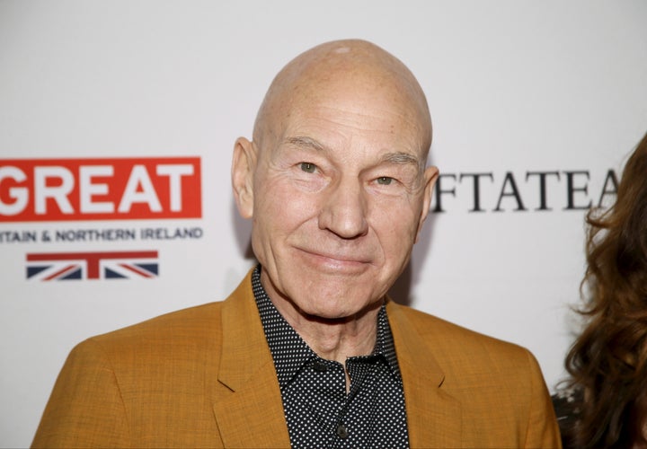 Actor Patrick Stewart playfully declared "TWINSIES" after seeing the side-by-side photo of him and Conway.