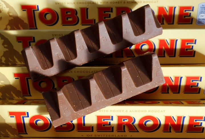 150g and 170g bars of Toblerone chocolate are illustrated in Loughborough, Britain, Nov. 8, 2016.