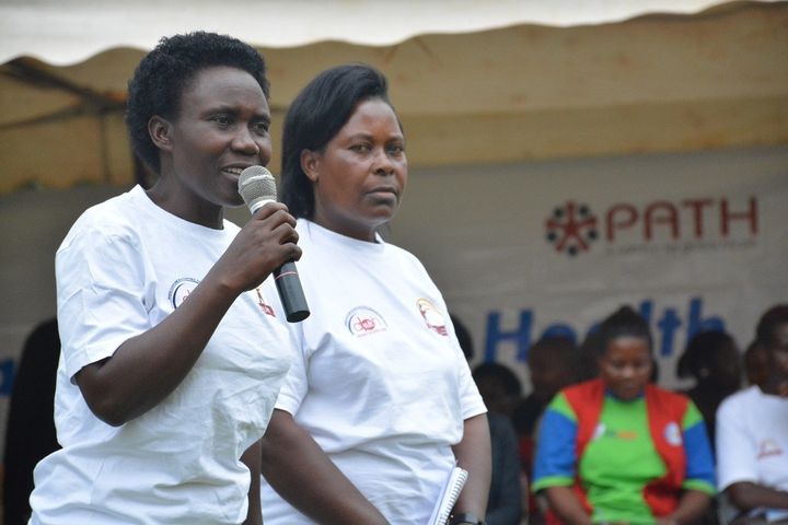 An advocacy champion from a local community group speaks about issues affecting health care service delivery in her sub-county.
