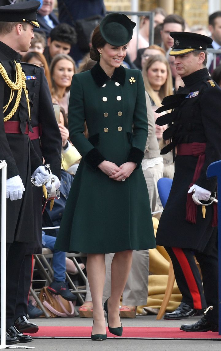 Kate wore this on March 17 -- St. Patricks day -- so the green isn't an unusual choice. 