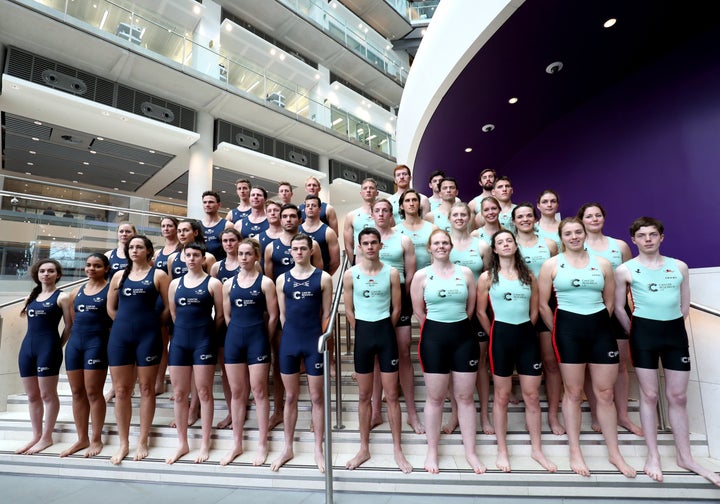 The men's and women's 2017 Oxford (L) and Cambridge crews