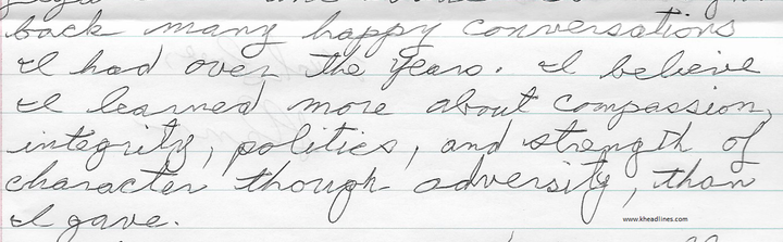 <p>Receiving a letter from our former mailman made my day. </p>