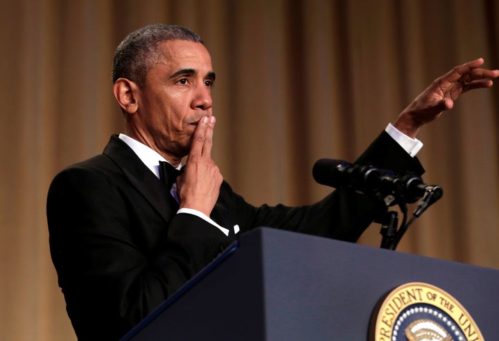 President Barack Obama dropped the mic after his final White House Correspondents Dinner speech.