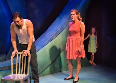 William Giammona (Luke), Dana Zook (Jess), and Mattea Fountain (Morgan) in a scene from Everything That's Beautiful