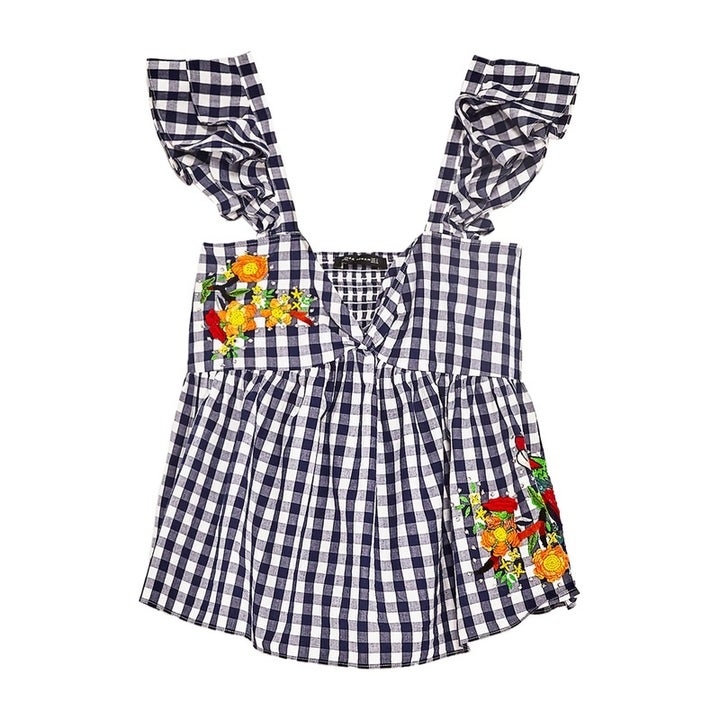 Gingham Embroidered Top, Zara $50