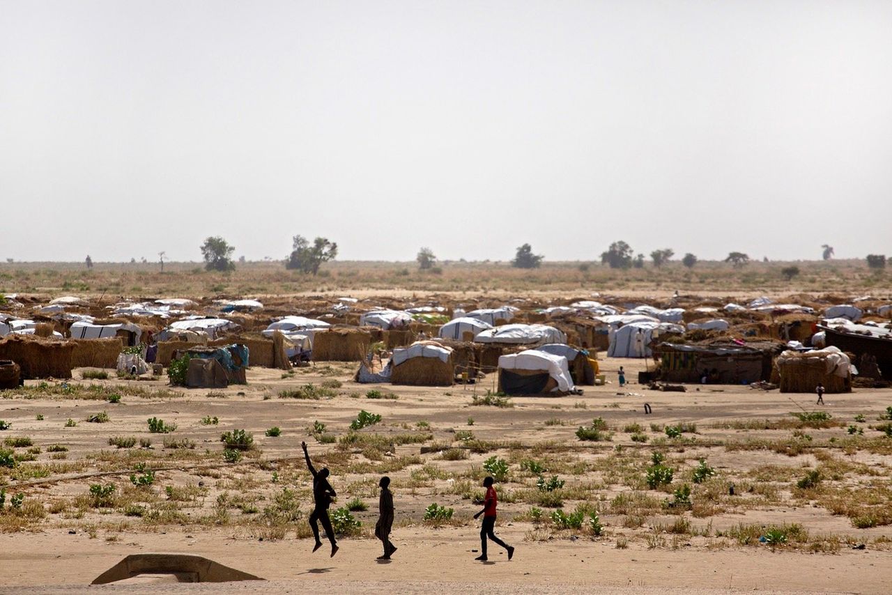 Informal IDP camps in Monugno, a remote town in Nigeria’s northeastern Borno State.