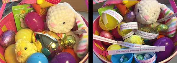 <em>Fill their eggs with messages of love!</em>