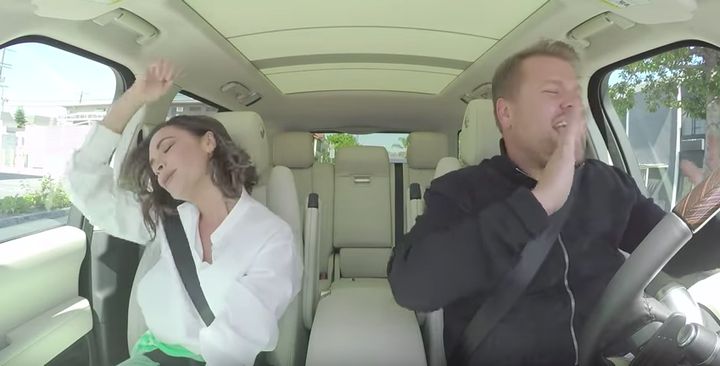 James parodies 'Carpool Karaoke' with Victoria Beckham