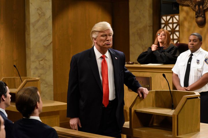 Alec Baldwin as President Donald Trump in an "SNL" sketch aired in February.