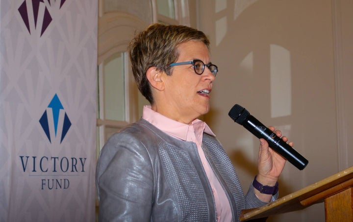 <p>Atlanta Mayoral candidate Cathy Woolard at a Victory Fund event in March 2017.</p>