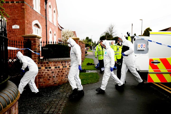 Forensic crews at the family home in Stourbridge 
