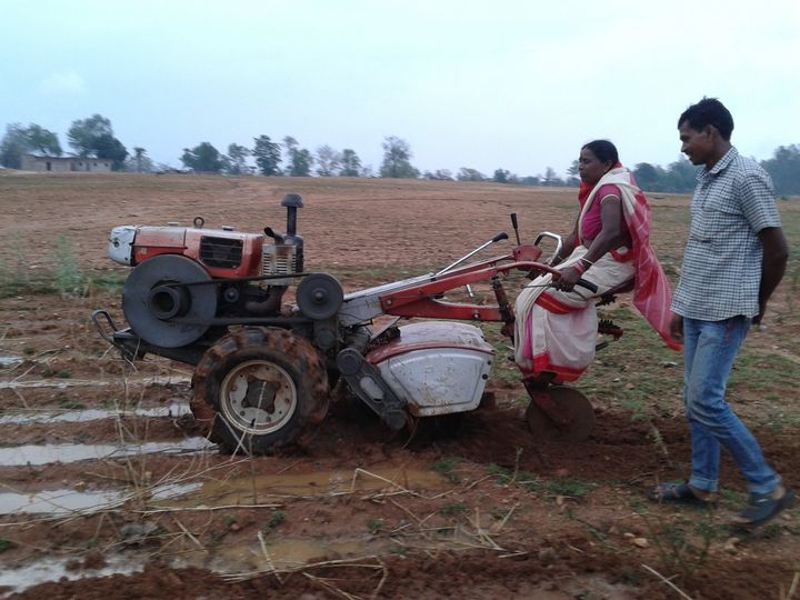 Tilling the soil in Bihar, India.