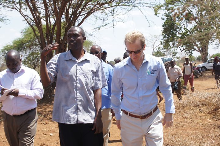 LWR president & CEO Daniel Speckhard meets farmers in Kenya.