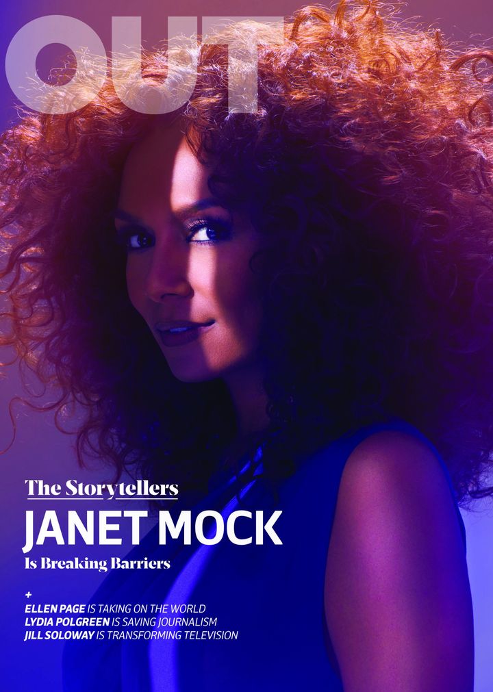 Author Janet Mock graces one of four Out magazine covers for May. 
