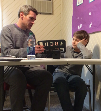 Using a letter board to spell