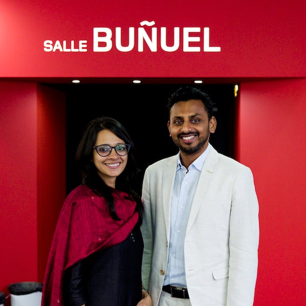 Shirley Abraham and Amit Madheshiya at their Cannes premiere