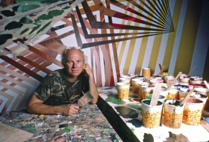 James Rosenquist at work in his studio in Florida in 1986.