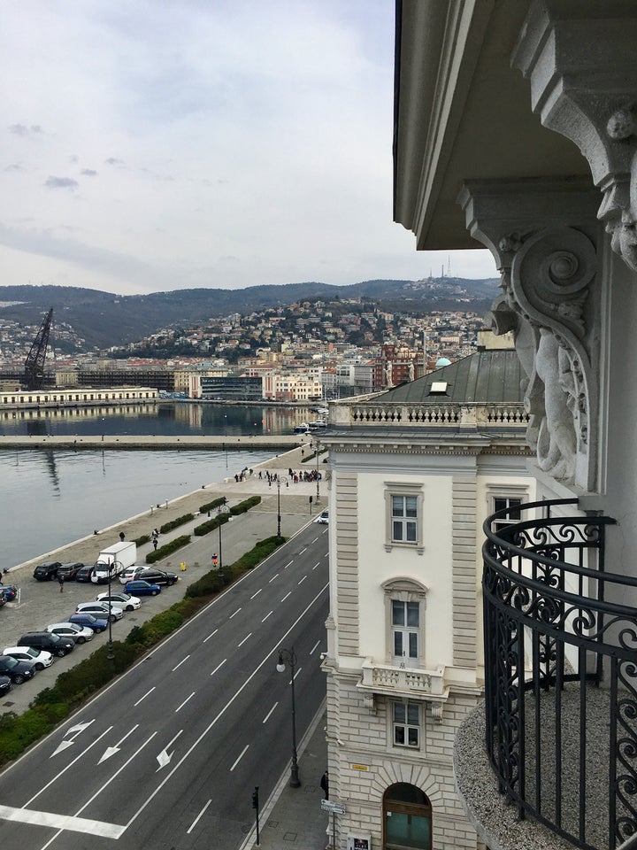 The view from our room: Trieste is a hilly town